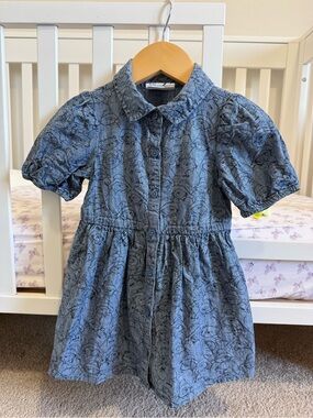 Good condition! TODDLER 2T - Blue/Denim-look PADDINGTON BEAR Button-Front Dress